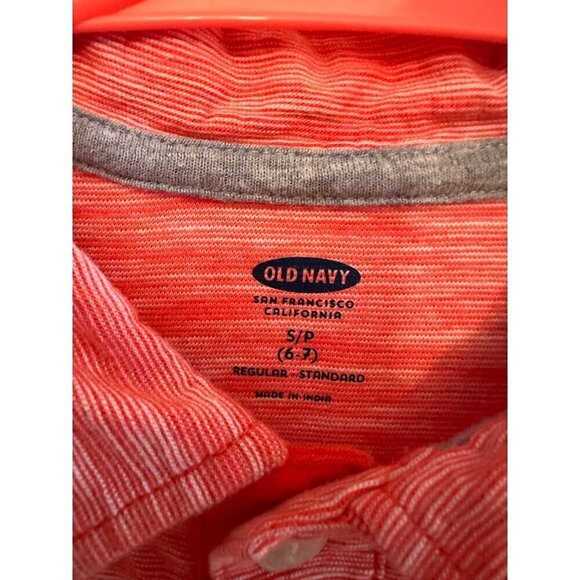 Old Navy Orange Coral Polo Shirt size S (6-7) - Picture 4 of 4